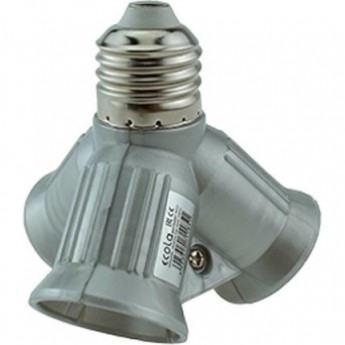 Переходник ECOLA BASE A7W37SEAY с цоколя E27 на 3хE27, серебряный