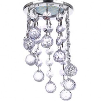 Светильник ECOLA MR16 CR1007 GU5.3 Glass Стекло Круг с большими хруст. на подвесе "под скос" Прозрачный / Хром 84x170 Светильник ECOLA MR16 CR1007 GU5.3 Glass Стекло Круг с большими хруст. на подвесе "под скос" Прозрачный / Хром 84x170