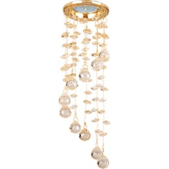 Светильник ECOLA MR16 CR1010 GU5.3 Glass Стекло Круг "Хрустальная нить" Тонированный / Золото 84x290 Светильник ECOLA MR16 CR1010 GU5.3 Glass Стекло Круг "Хрустальная нить" Тонированный / Золото 84x290