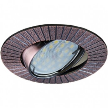 Светильник ECOLA MR16 DL119 GU5.3 встр. литой поворотный Рифленые лучи Черненая Медь 25x91 Светильник ECOLA MR16 DL119 GU5.3 встр. литой поворотный Рифленые лучи Черненая Медь 25x91