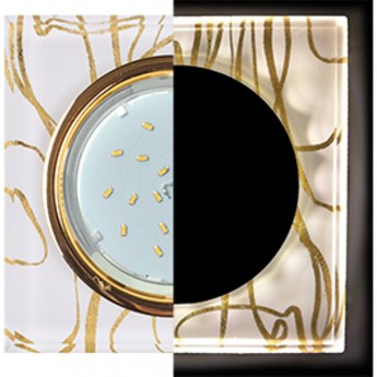 Встраиваемый светильник ECOLA GX53 H4 LD5313 GLASS SG53SNECH золото, белый Встраиваемый светильник ECOLA GX53 H4 LD5313 GLASS SG53SNECH золото, белый